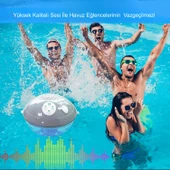 HyMark Bluetooth BT601 Havuz Hoparlörü Renkli RGB Led Işık IP68 Su Geçirmez Dahili Şarjlı Pilli Ses Bombası - 3