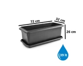 Omnipazar SO-V691 Tabaklı Villa Bahçe Saksı Takımı 39 Lt Antrasit 3 Adet thumbnail 2