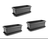 Omnipazar SO-V691 Tabaklı Villa Bahçe Saksı Takımı 39 Lt Antrasit 3 Adet thumbnail 1