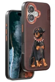 Venco iPhone 16 Perma Desenli Kapak - Koyu Kahve thumbnail 1