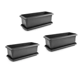 Omnipazar SO-V692 Tabaklı Villa Bahçe Saksı Takımı 62 Lt Antrasit 3 Adet thumbnail 1