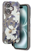 Onegif iPhone 16 Flower Series Magsafe Kapak - Gri thumbnail 4