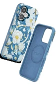 Onegif iPhone 16 Flower Series Magsafe Kapak - Mavi thumbnail 1