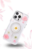 iPhone 14 Pro Max Flower Magsafe Kapak - Pembe thumbnail 3