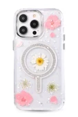 iPhone 15 Pro Max Flower Magsafe Kapak - Pembe thumbnail 1