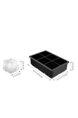6 Bölmeli Büyük Boy Silikon Buz Kalıbı - 6'lı Siyah Silikon Kare Buzluk Kokteyl Sunum Buz Kalıbı thumbnail 2