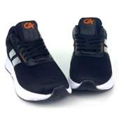 Erkek Siyah Oranj Bağcıklı Nefes Alan Esnek Hafif Günlük Sneaker Spor Ayakkabı thumbnail 3