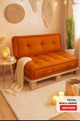 XPERMATE Bisküvi Minder Petek Önü Palet Üstü Minderi Fransız Minder Bank ve Bahçe Minderi 60X120x14 cm Kiremit - 4