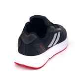 Erkek Siyah Kırmızı Bağcıklı Nefes Alan Esnek Hafif Günlük Sneaker Spor Ayakkabı thumbnail 5