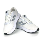 Erkek Beyaz Siyah Bağcıklı Nefes Alan Esnek Hafif Günlük Sneaker Spor Ayakkabı thumbnail 4