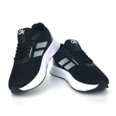 Erkek Siyah Beyaz Bağcıklı Nefes Alan Esnek Hafif Günlük Sneaker Spor Ayakkabı - 4