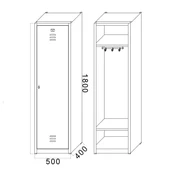 Tekli Soyunma Dolabı Metal 1 Kişilik İşçi Dolabı thumbnail 6