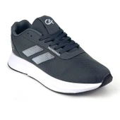 Erkek Füme Beyaz Bağcıklı Nefes Alan Esnek Hafif Günlük Sneaker Spor Ayakkabı thumbnail 2