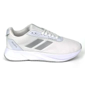 Erkek Beyaz Gümüş Bağcıklı Nefes Alan Esnek Hafif Günlük Sneaker Spor Ayakkabı thumbnail 1