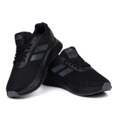 Erkek Siyah Füme Bağcıklı Nefes Alan Esnek Hafif Günlük Sneaker Spor Ayakkabı - 2