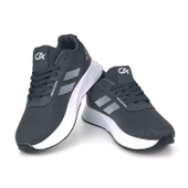 Erkek Füme Beyaz Bağcıklı Nefes Alan Esnek Hafif Günlük Sneaker Spor Ayakkabı thumbnail 4