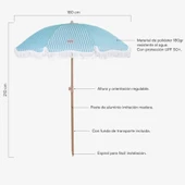 CARAMEL-CIZGILI MAVI SEMSIYE PUSKULLU - 2