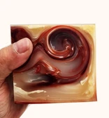 Kahve Beyaz Hareli Katalin Tesbih Hammaddesi - 3