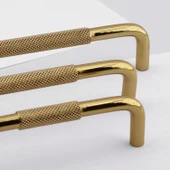 Tırtıklı Altın Gold Metal Kulp 128 mm 12.8 cm Mobilya Çekmece Dolap Dolabı Modern Kapak Kulpları thumbnail 7