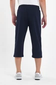 Erkek Cepleri Fermuarlı Lacivert Bermuda Diz Altı Kapri Beli Ayarlanabilir Lastikli Uzun Şort thumbnail 5