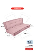 XPERMATE Bisküvi Minder Petek Önü Palet Üstü Minderi Fransız Minder Bank ve Bahçe Minderi 60X120x14 cm Pembe thumbnail 2