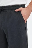 Erkek Yanları Cepli Antrasit Bermuda Diz Altı Kapri Beli Ayarlanabilir Lastikli Uzun Şort MTLCE74 thumbnail 5