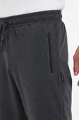 Erkek Cepleri Fermuarlı Antrasit Bermuda Diz Altı Kapri Beli Ayarlanabilir Lastikli Uzun Şort thumbnail 4