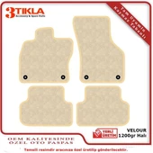 Renault Megane 2 2002-2008 Lüks Halı Paspas Seti Bej - 2