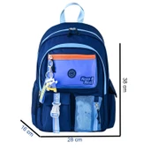 Muggle 3 Bölmeli Deep Blue Okul Sırt Çantası + Beslenme Çantası + Kalemlik thumbnail 2