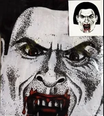 Yüze Yapışan Kafaya Tam Geçmeli Streç Kanlı Vampir Maske Bez Maske Model 2-2 - 1
