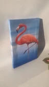 Deniz Kenarıda Flamingo Natürel Tasarım Ahşap Çerçeve Ev İşyeri Ofis Duvar Kanvas Tablo ANML3 thumbnail 7