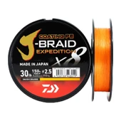 Daiwa J-Braid Expedition 8B Smash Orange 150m İp Misina Kalınlık (mm) : 0,13mm thumbnail 1