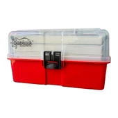 Captain 3 Raflı Kırmızı Balıkçı Kutusu thumbnail 1