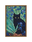 Sevimli Kedi Çizimli Kartpostallar ve Hediye Not Kartları  Çiçek Bahçesinin Kedisi  10 x 15 cm thumbnail 1