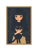 Sevimli Kedi Çizimli Dekoratif Kartpostallar ve Hediye Not Kartları  Sevgiyle Isın 10 x 15 cm - 1