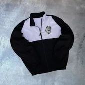 Lucky Life Unisex Uzun Kollu Paraşüt Kumaş Rüzgarlik - Siyah - 2