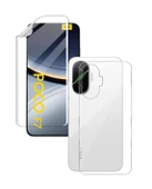 Xiaomi Poco F7 Uyumlu Ön+Arka Body Şeffaf Ultra koruyucu Nano Jelatin - 1