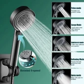 5 Kademeli Duş Başlığı Siyah thumbnail 1