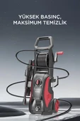 Torima HPC-01 Kırmızı Yüksek Basınçlı Oto, Halı, Bahçe Temizleme ve Yıkama Makinesi – 2000W, 150 Bar thumbnail 2