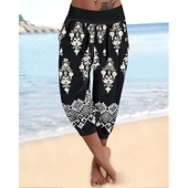 Lucky Life Kadın Beli Lastikli Etnik Desenli Kapri Süprem Pantolon thumbnail 2