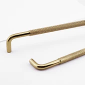 Tırtıklı Altın Gold Metal Kulp 224 mm 22.4 cm Mobilya Çekmece Dolap Dolabı Modern Kapak Kulpları thumbnail 7