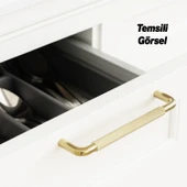 Tırtıklı Altın Gold Metal Kulp 224 mm 22.4 cm Mobilya Çekmece Dolap Dolabı Modern Kapak Kulpları thumbnail 3