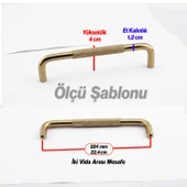 Tırtıklı Altın Gold Metal Kulp 224 mm 22.4 cm Mobilya Çekmece Dolap Dolabı Modern Kapak Kulpları thumbnail 2