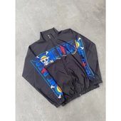 Lucky Life Unisex Fermuarlı Dijital Baskılı Rüzgarlik - Siyah thumbnail 2