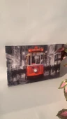 Taksim Tünel Tramvay Natürel Tasarım Ahşap Çerçeve Ev İşyeri Ofis Duvar Kanvas Tablo SBK1 - 6