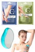 3'lü Set Ayak Bacak Peeling Kil Bakım Maske Kristal Epilasyon Taşı Ağda Aleti Tüy Dökücü Tüy Silğisi - 1