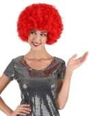 Kırmızı Renk Kıvırcık Afro Bonus Peruk thumbnail 2