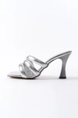 Kadın Enza Gümüş 9 cm Kadeh Topuklu Terlik - 4