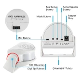 TriLine Misafir Karşılama Zili 3 Modlu Kumandalı Hareket Sensörlü Güvenlik Alarm Pır Sensör thumbnail 6