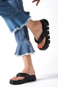 Kadın Tokyo Siyah Kalın Tabanlı Parmak Arası Terlik - 3